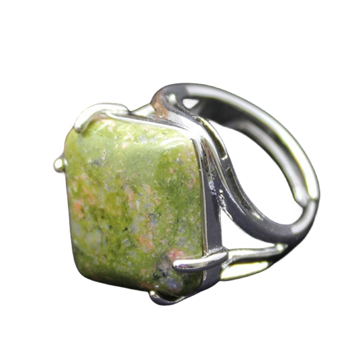 Square Gemstone Ring for Women Girls Natural 16MM Cube Crystal Handmade Womens Statement Ring SR0164S