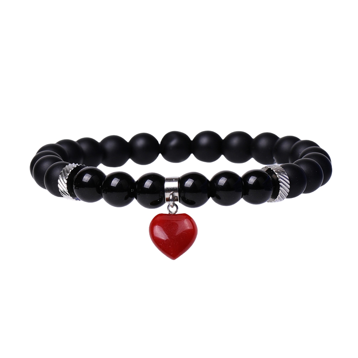 Healing Chakra Heart Stone Bracelet 8mm Beads Stretch Bangle Jewelry for Women SB2040