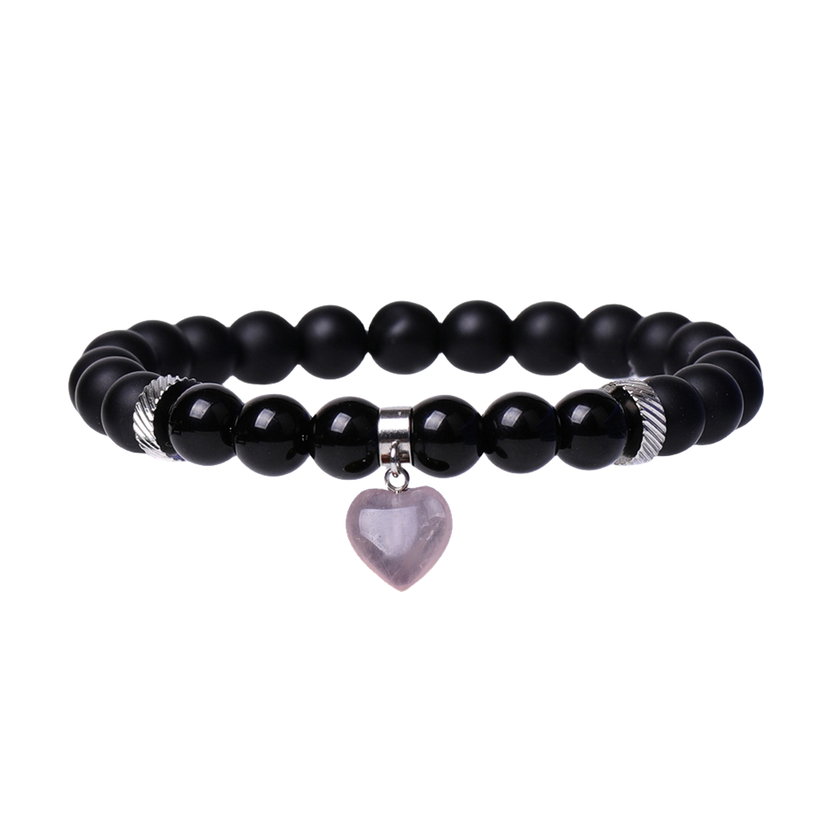 Healing Chakra Heart Stone Bracelet 8mm Beads Stretch Bangle Jewelry for Women SB2040