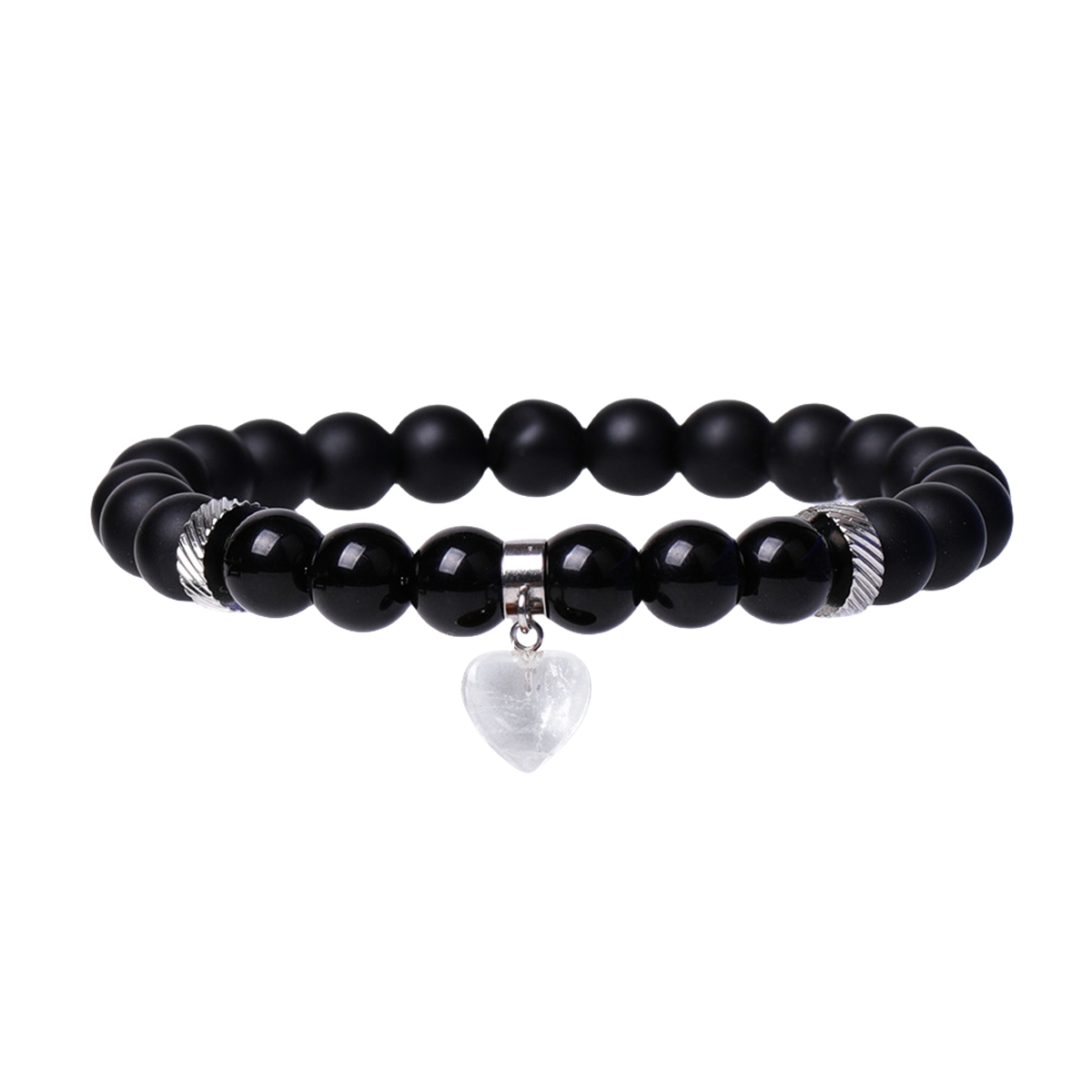 Healing Chakra Heart Stone Bracelet 8mm Beads Stretch Bangle Jewelry for Women SB2040