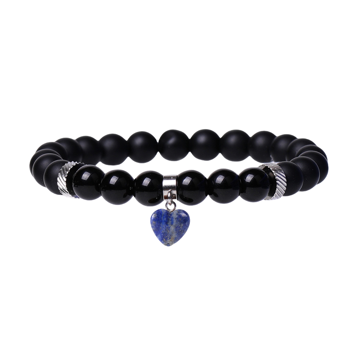 Healing Chakra Heart Stone Bracelet 8mm Beads Stretch Bangle Jewelry for Women SB2040