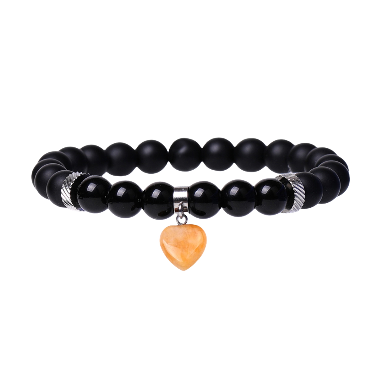 Healing Chakra Heart Stone Bracelet 8mm Beads Stretch Bangle Jewelry for Women SB2040