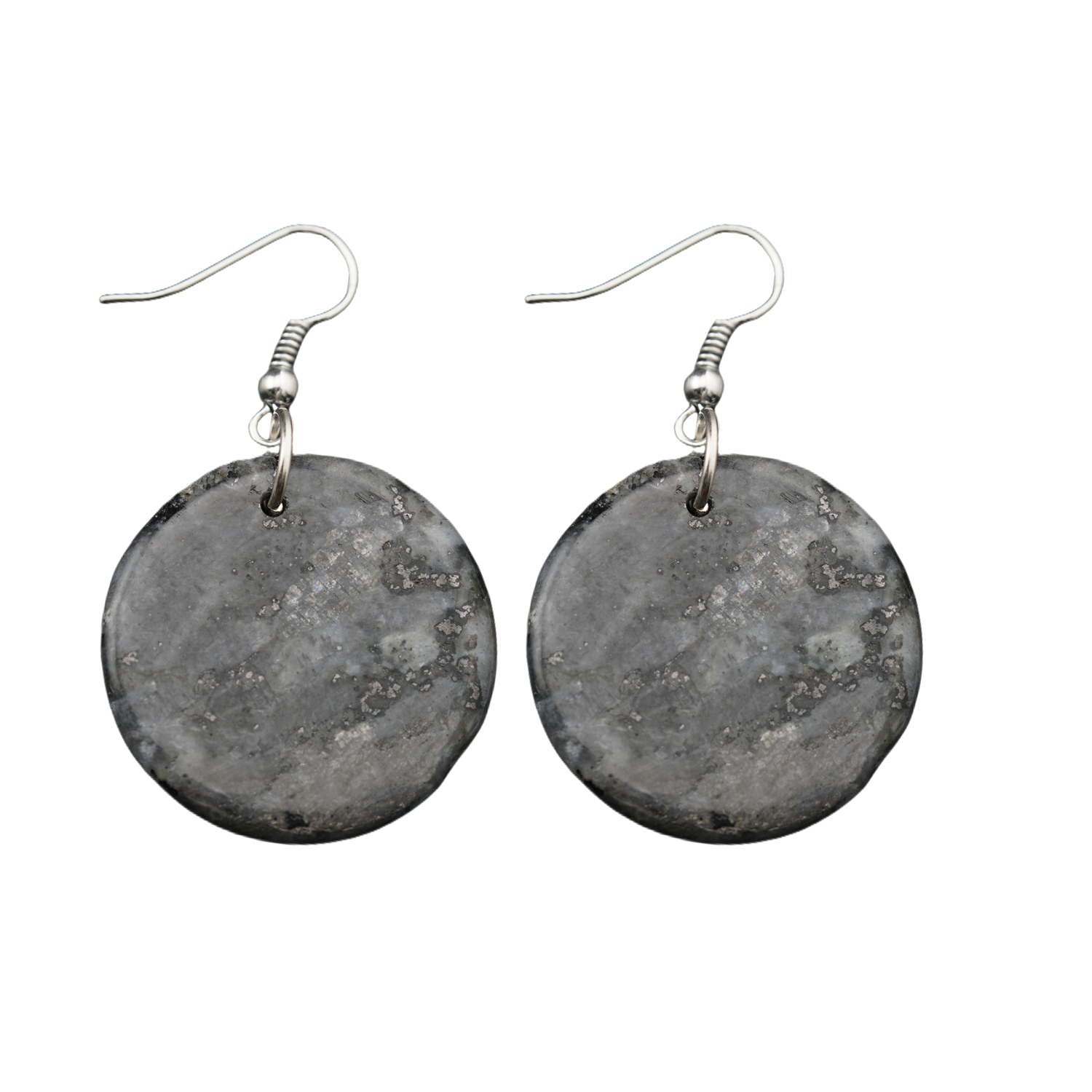 Gemstone Disc Dangle Earrings for Women Healing Chakra Crystal Lucky Circle Donut Coin SE1453S