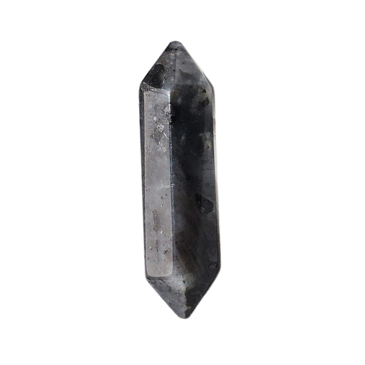 Hexagonal Prism Gemstone Beads Rings for  Women  Wrapped Silver Wire Chakra Charms Crystal Pointed Jewelry