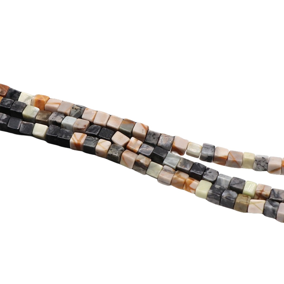 4MM Loose Natural Gemstone Cube Beads for Making Jewelry  (Approx 88PCS/Strand)