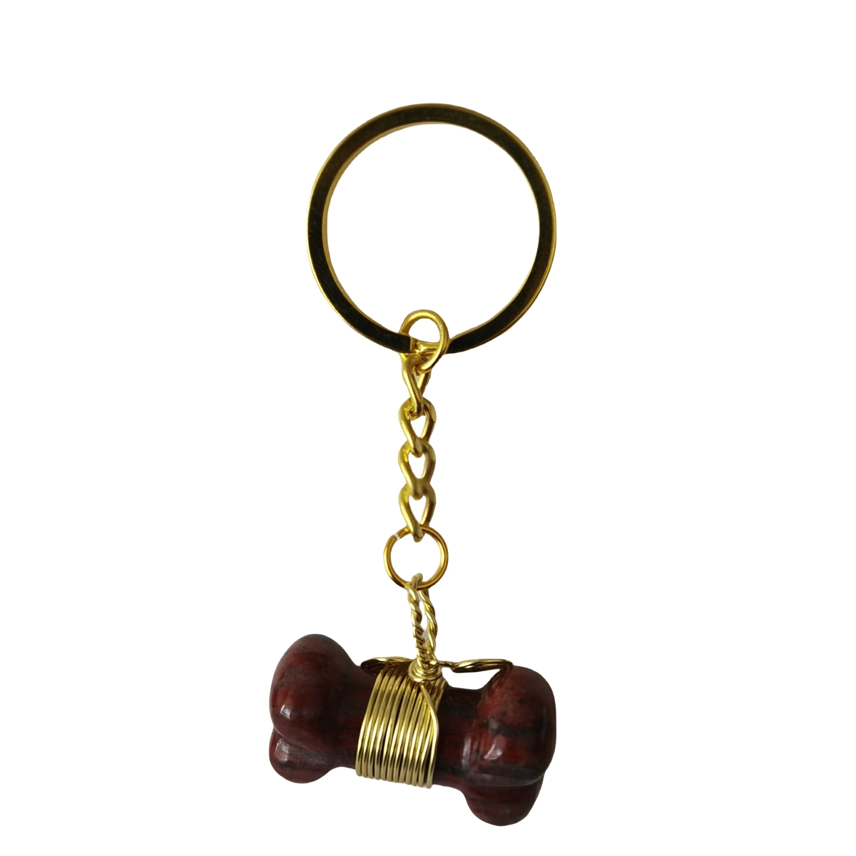 Natural Gemstone Bone Shape Pendant Healing Reiki Gem Keychain Pet Ornaments Balanced Pacification Hand Carving Bone Ornaments Dog Lovers KC1632G