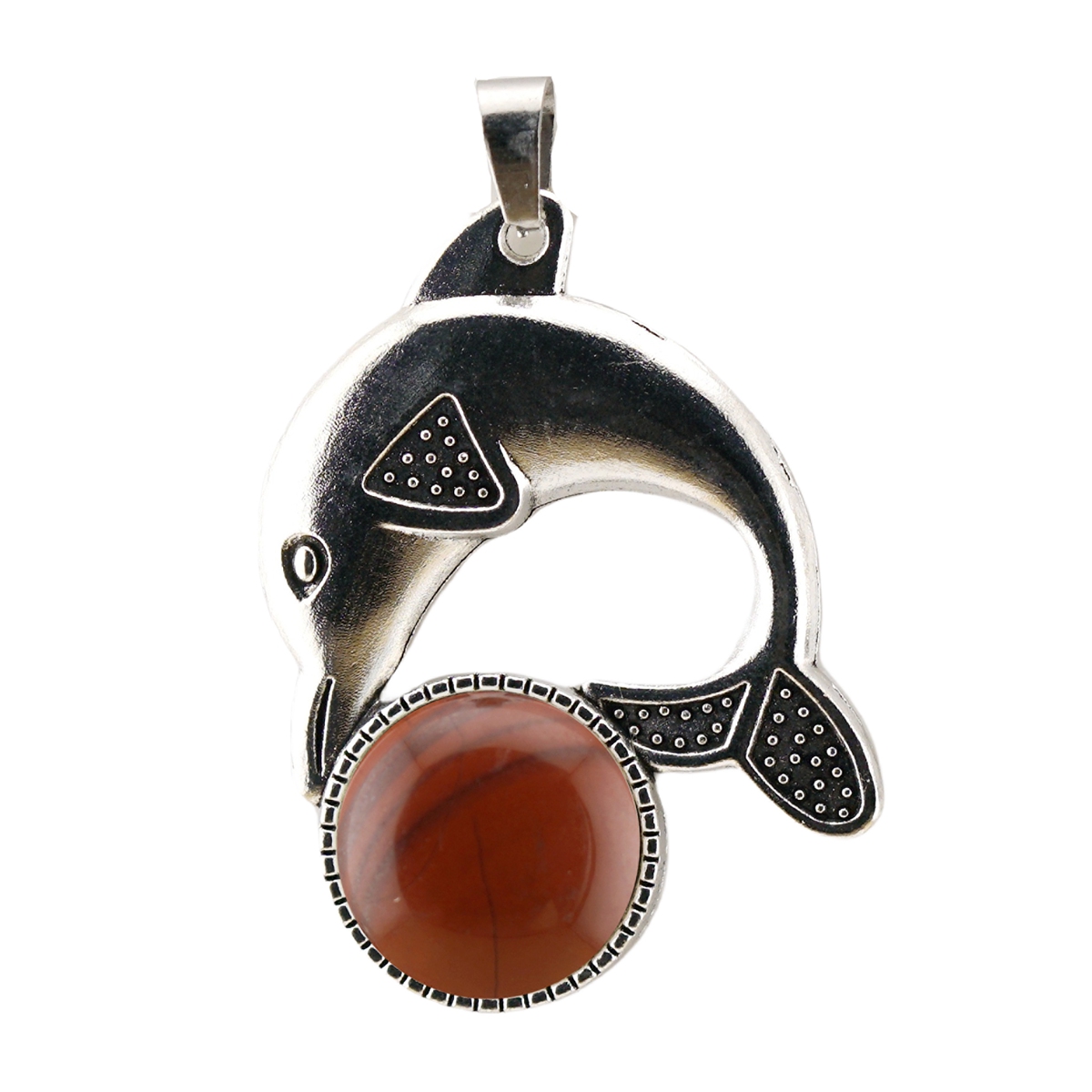 Silver Alloy Dolphin Gemstone Pendant for Jewelry Making Necklace Earrings