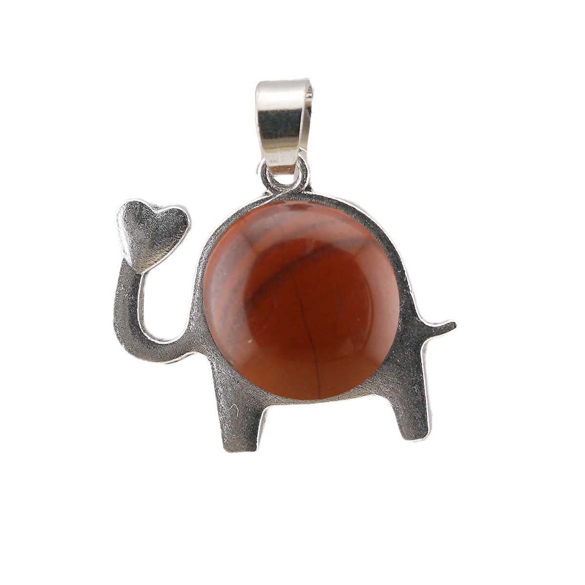 Silver Alloy Elephant Gemstone Pendant for Jewelry Making Necklace Earrings Love Heart 