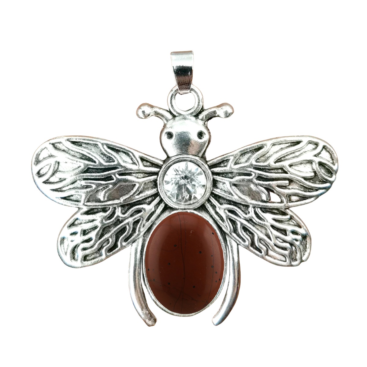 Silver Bee Gemstone Pendant for Making Jewelry 12x16MM Stone Cabs Animal 