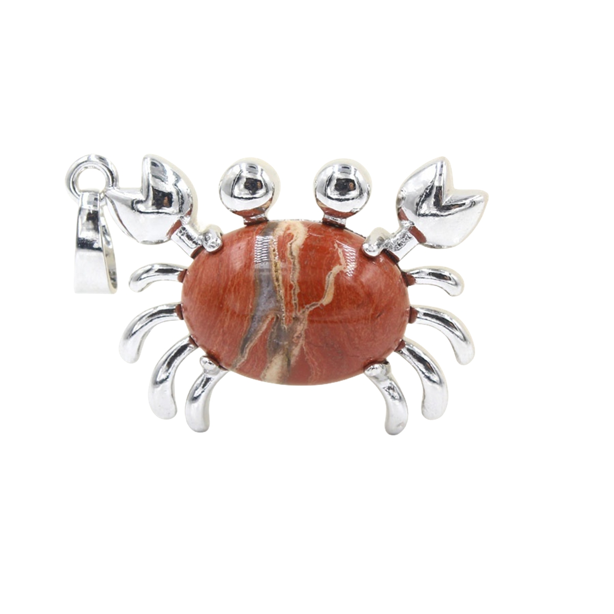 Natural Gemstone Crab Pendant Necklace for Women SN1552S Healing Crystal Protection Animal Jewelry Anniversary Birthday Valentine's Day Gift for Girlfriend Wife Mother