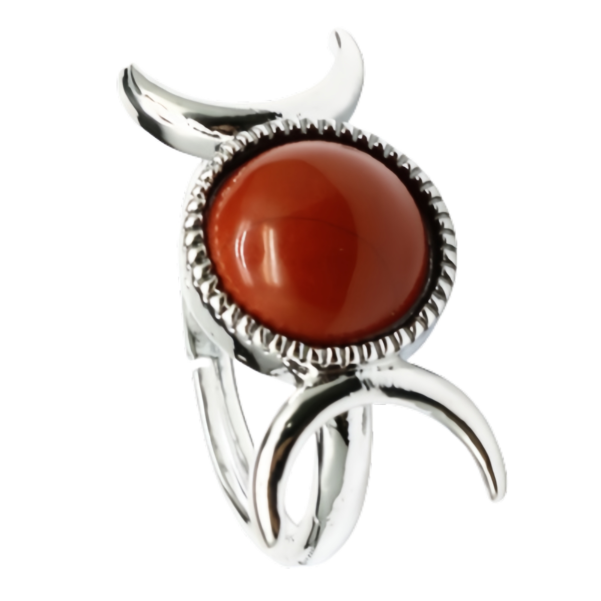 Silver Moon Stone Rings for Women Men Adjustable Healing Crystal Ring Copper Plated White Gold Horse Eye Gemstone  SR0133S