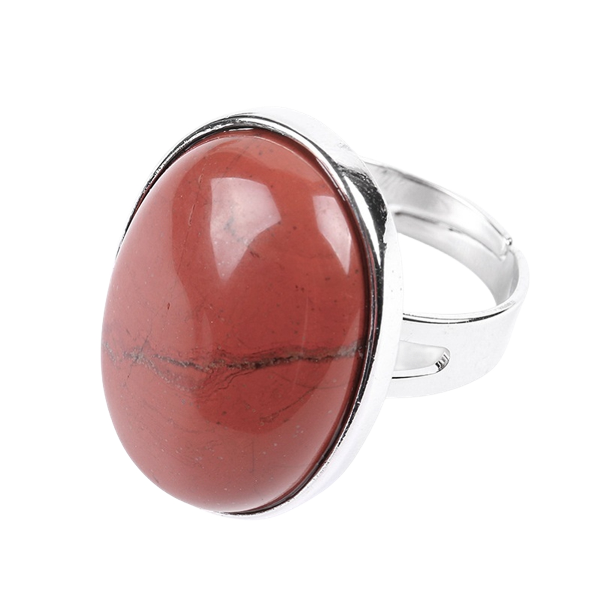 Silver Gemstone Rings for Women Men Adjustable 18x25MM Oval Gemstone CAB SR0157S 