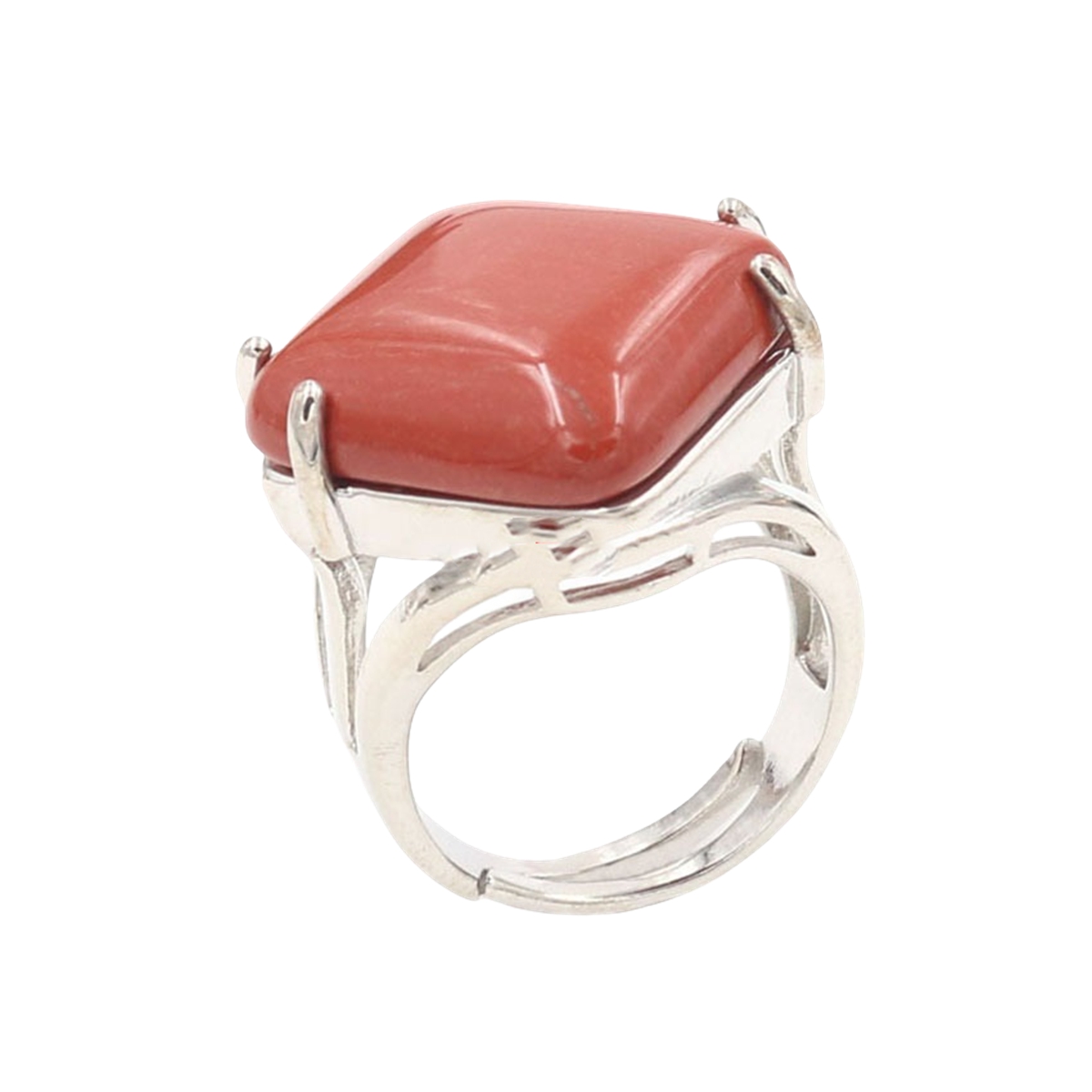 Square Gemstone Ring for Women Girls Natural 16MM Cube Crystal Handmade Womens Statement Ring SR0164S