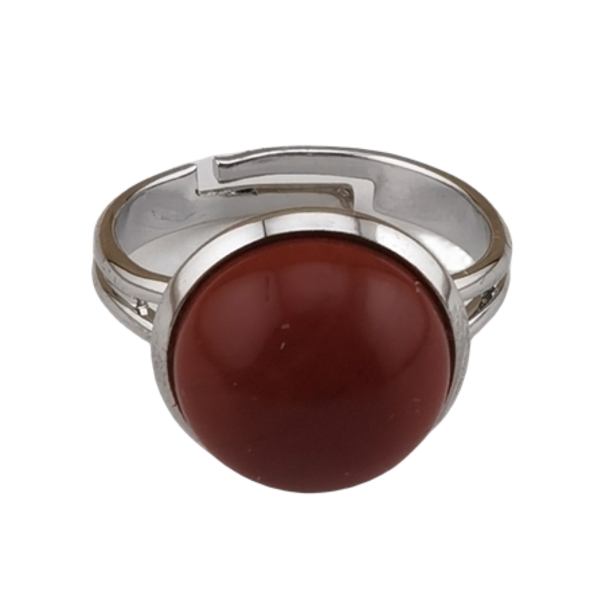 Silver Women 12MM Gemstone Rings Adjustable SR0189S