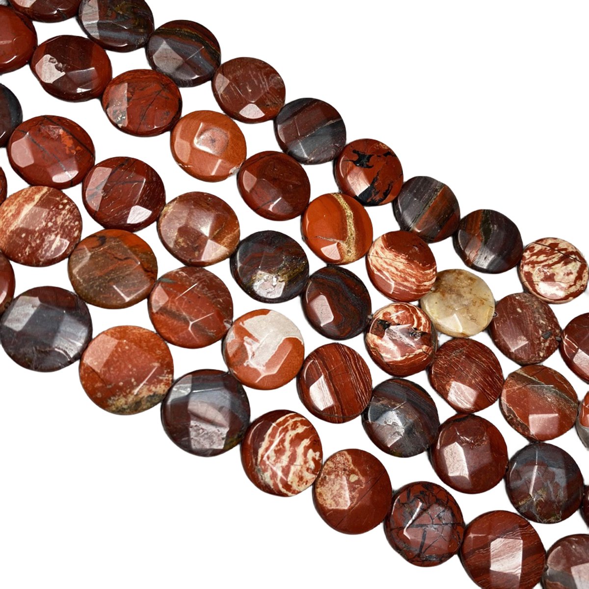 D16X6MM Faceted Round Coin Gemstone Beads for Making Jewelry Natural Stone & Crystal Donut