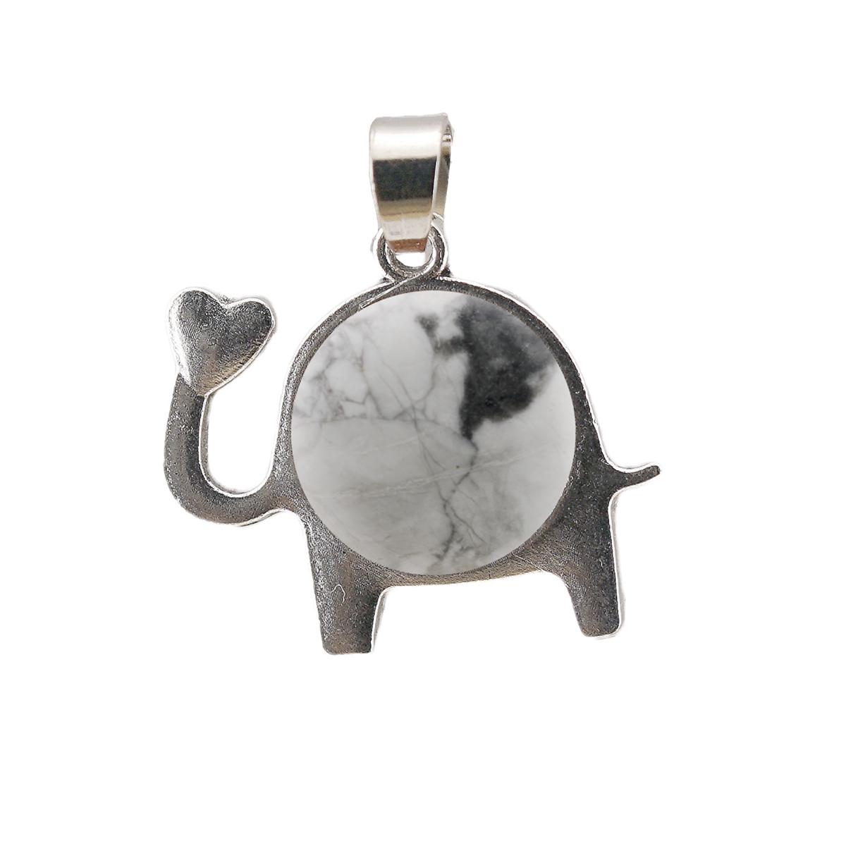 Silver Alloy Elephant Gemstone Pendant for Jewelry Making Necklace Earrings Love Heart 