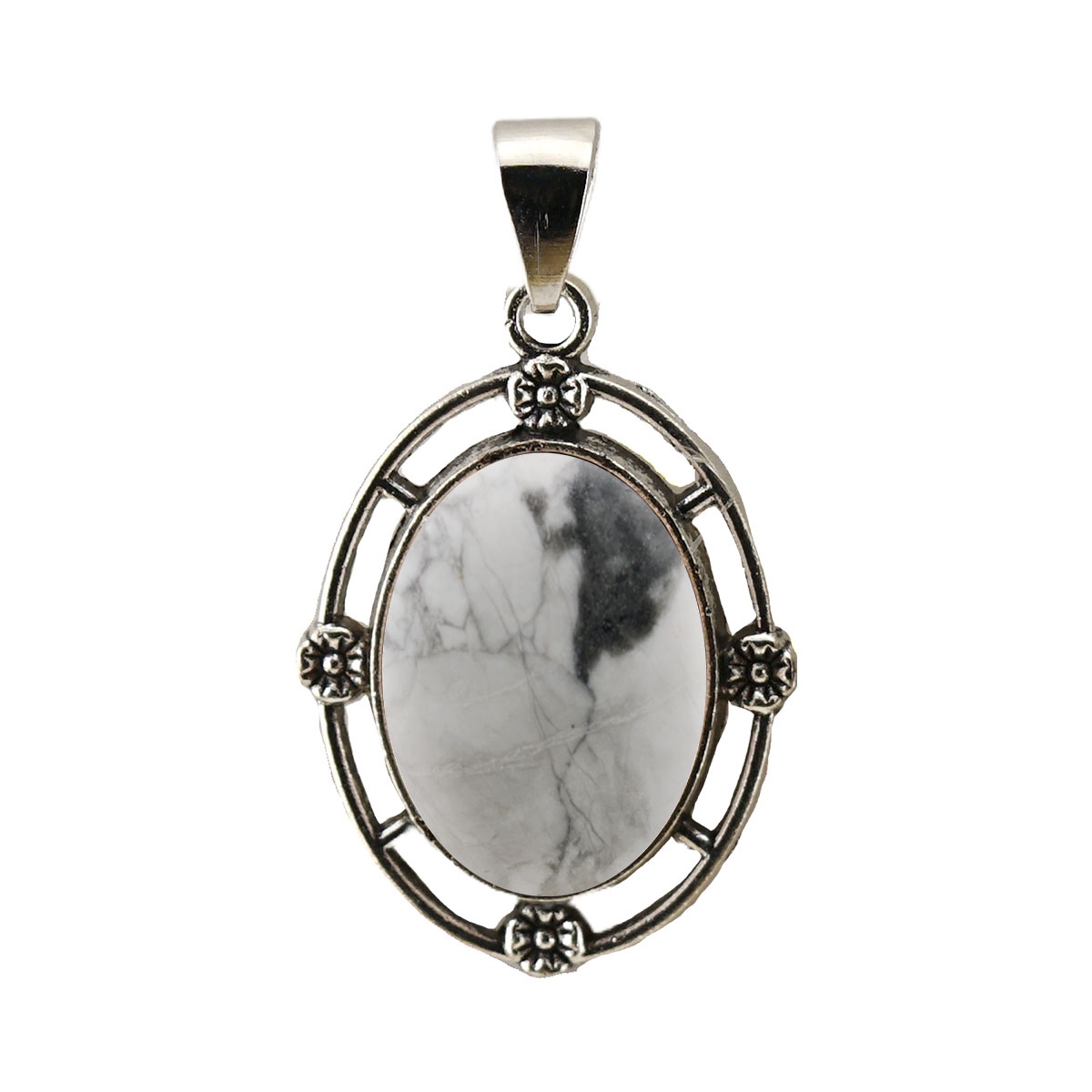 Natural Gemstone Pendant for Making Jewelry with 13x18MM Stone Cabs  Silver Alloy Accessories