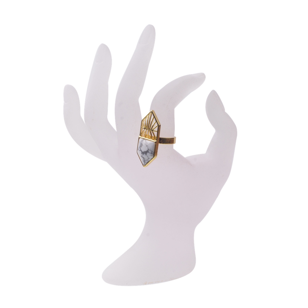 Gold Shield Gemstone Ring for Women Men 