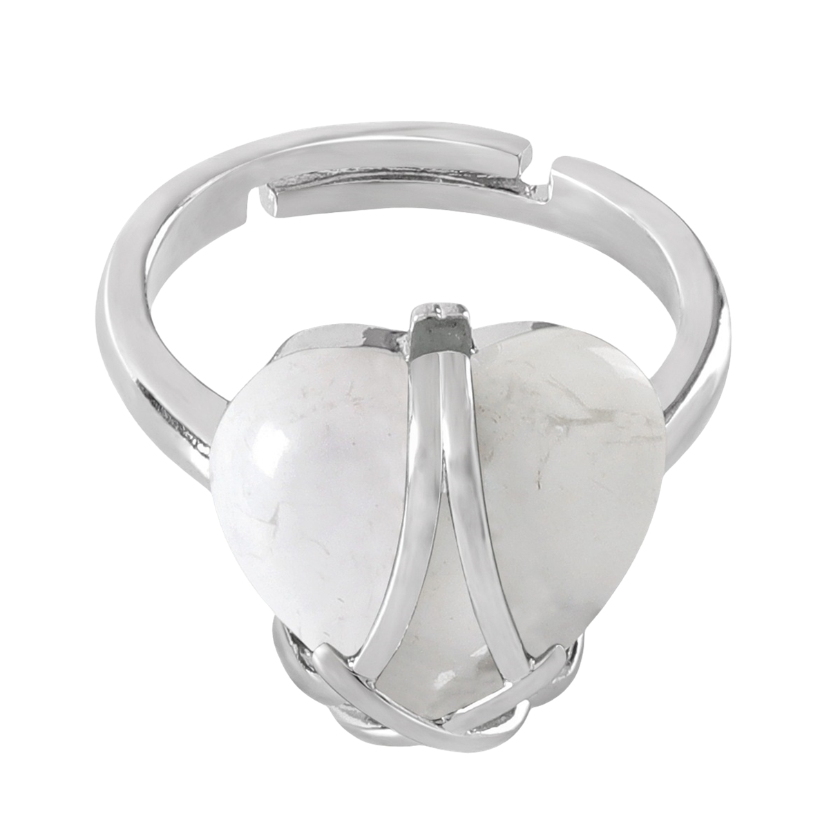 Silver Barbie Castle Heart Stone Rings for Women Men Adjustable  SR0143S