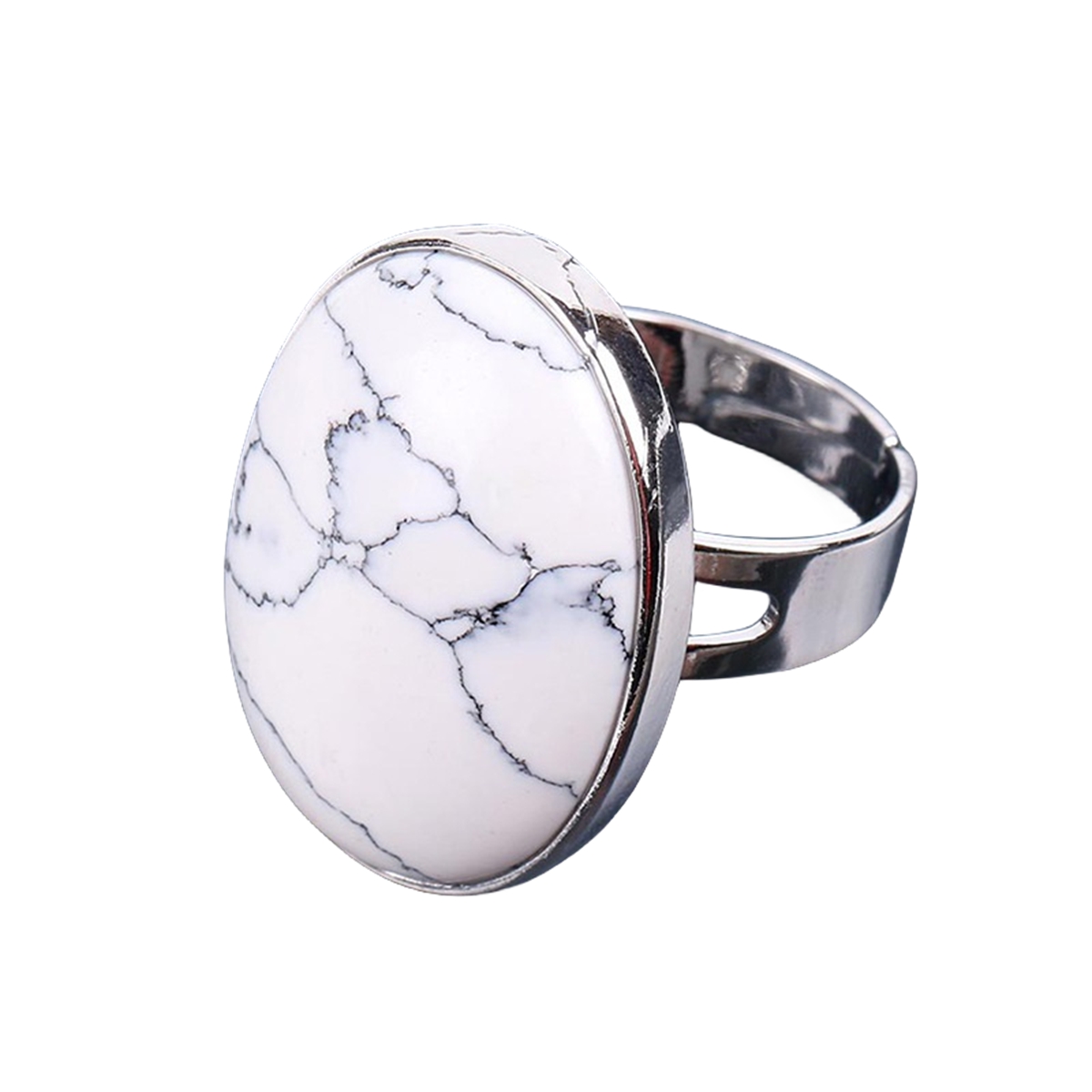 Silver Gemstone Rings for Women Men Adjustable 18x25MM Oval Gemstone CAB SR0157S 