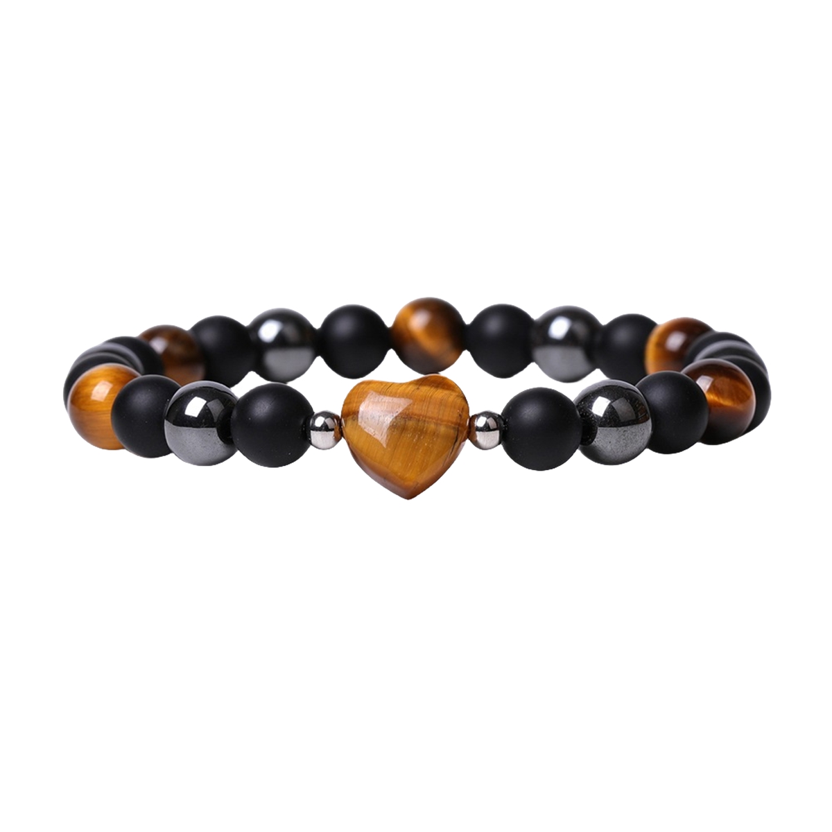 Healing Chakra Heart Stone Bracelet 8mm Beads Stretch Bangle Jewelry for Women