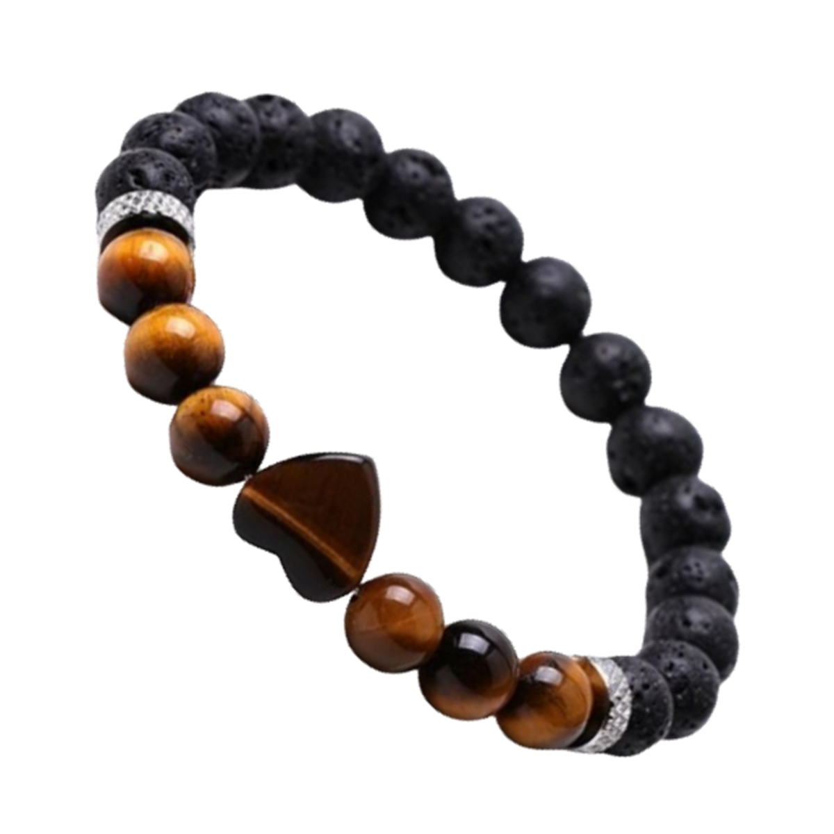 Healing Chakra Heart Stone Bracelet 8mm Beads Stretch Bangle Jewelry for Women