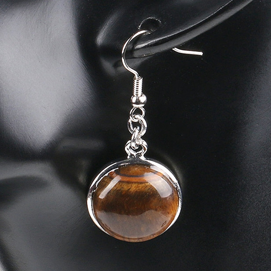 Fashion Disc Gemstone Dangle Earrings for women Girl