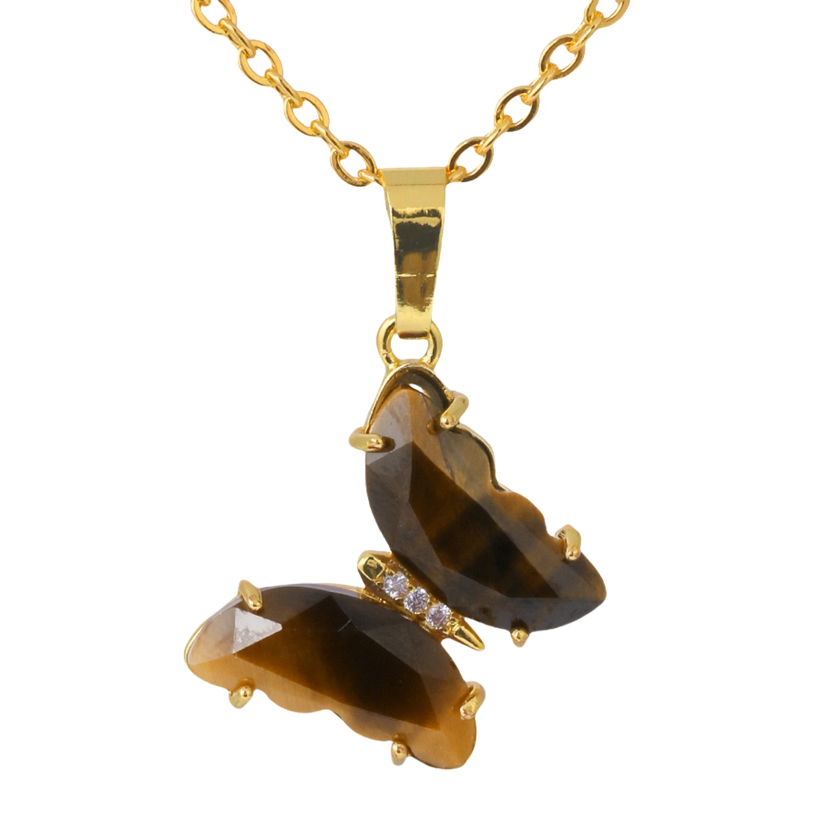 Butterfly Stone Pendant Necklace with 45cm Chain SN1630