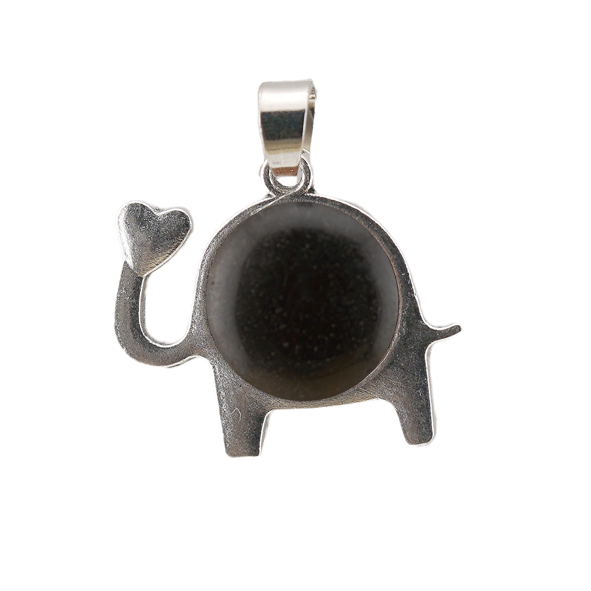 Silver Alloy Elephant Gemstone Pendant for Jewelry Making Necklace Earrings Love Heart 