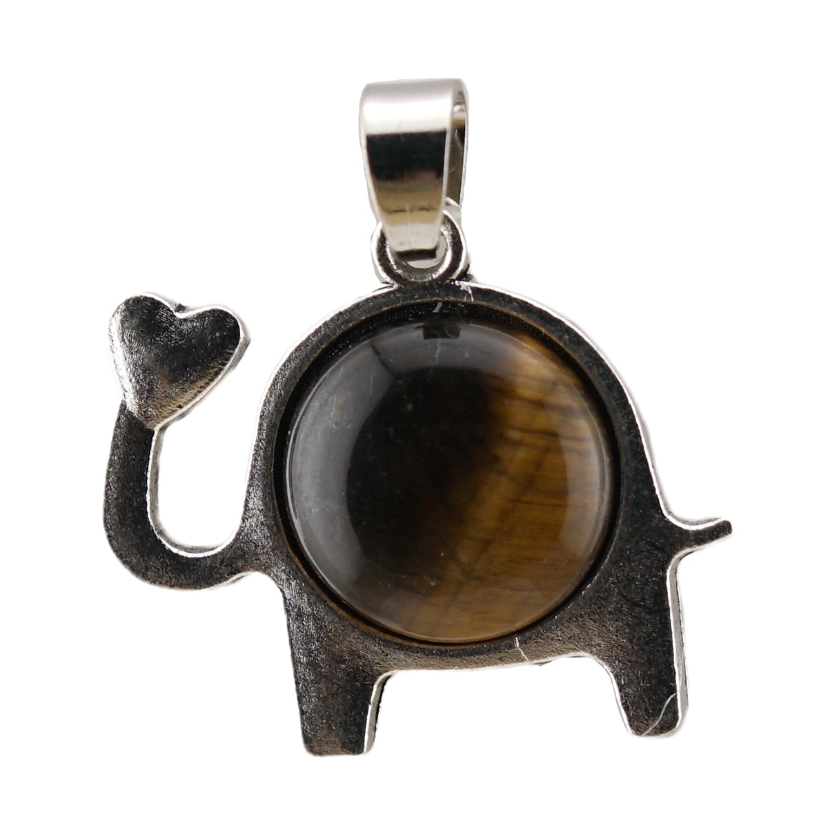 Silver Alloy Elephant Gemstone Pendant for Jewelry Making Necklace Earrings Love Heart 
