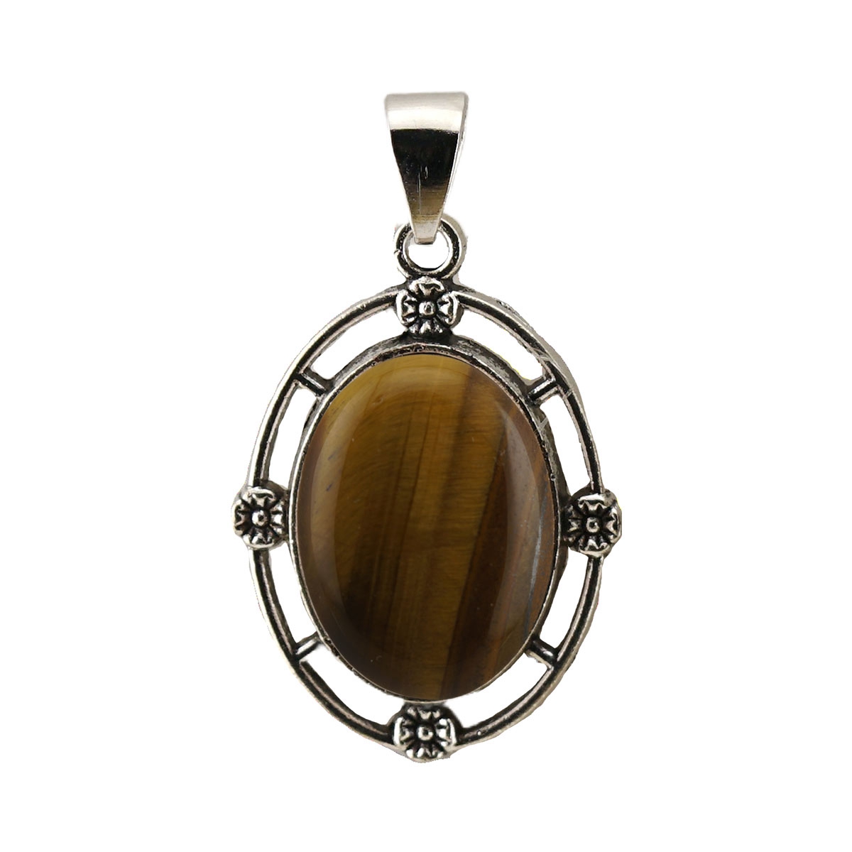 Natural Gemstone Pendant for Making Jewelry with 13x18MM Stone Cabs  Silver Alloy Accessories