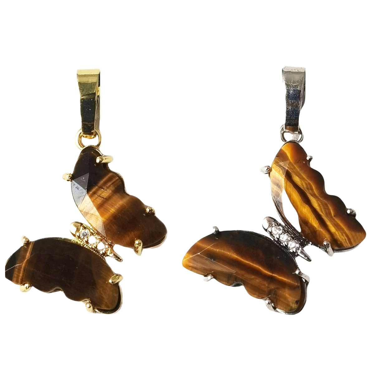 Natural Gemstone Butterfly Pendant for Making Jewelry necklace