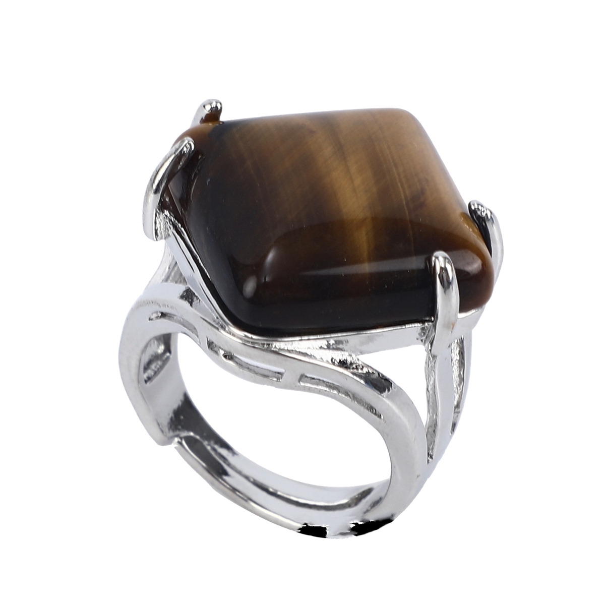 Square Gemstone Ring for Women Girls Natural 16MM Cube Crystal Handmade Womens Statement Ring SR0164S