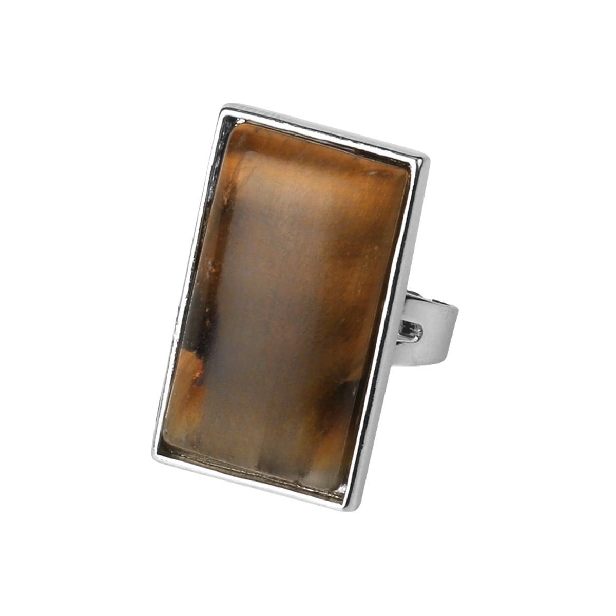 Rectangle Gemstone Rings for Women Girls 18x30mm Cuboid Crystal Womens Statement Ring SR0164S