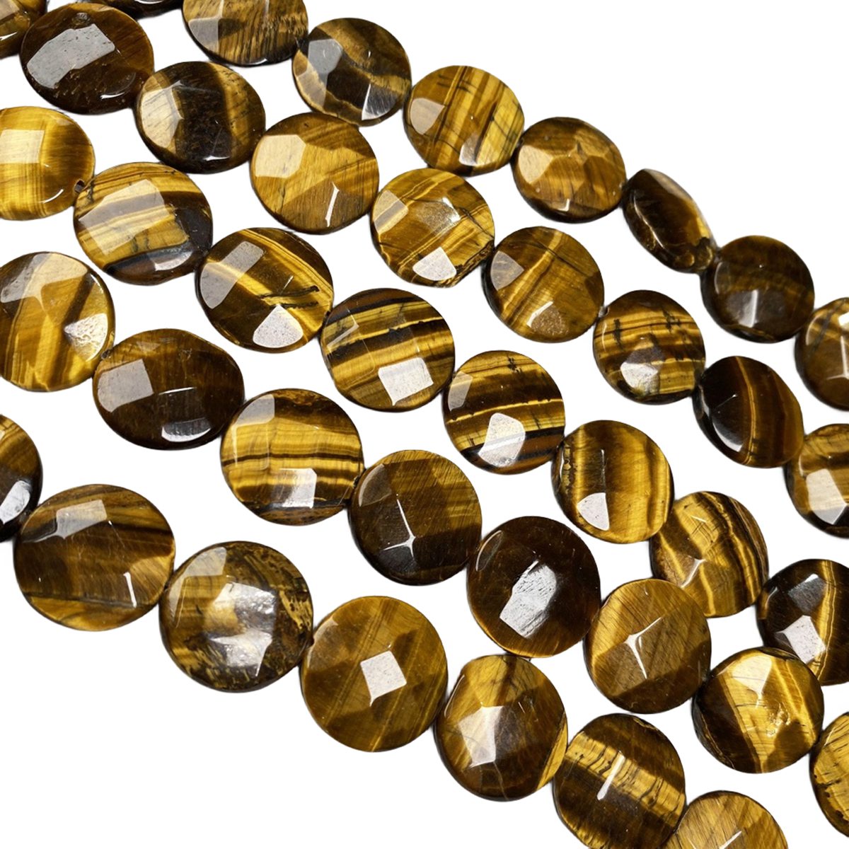 D16X6MM Faceted Round Coin Gemstone Beads for Making Jewelry Natural Stone & Crystal Donut