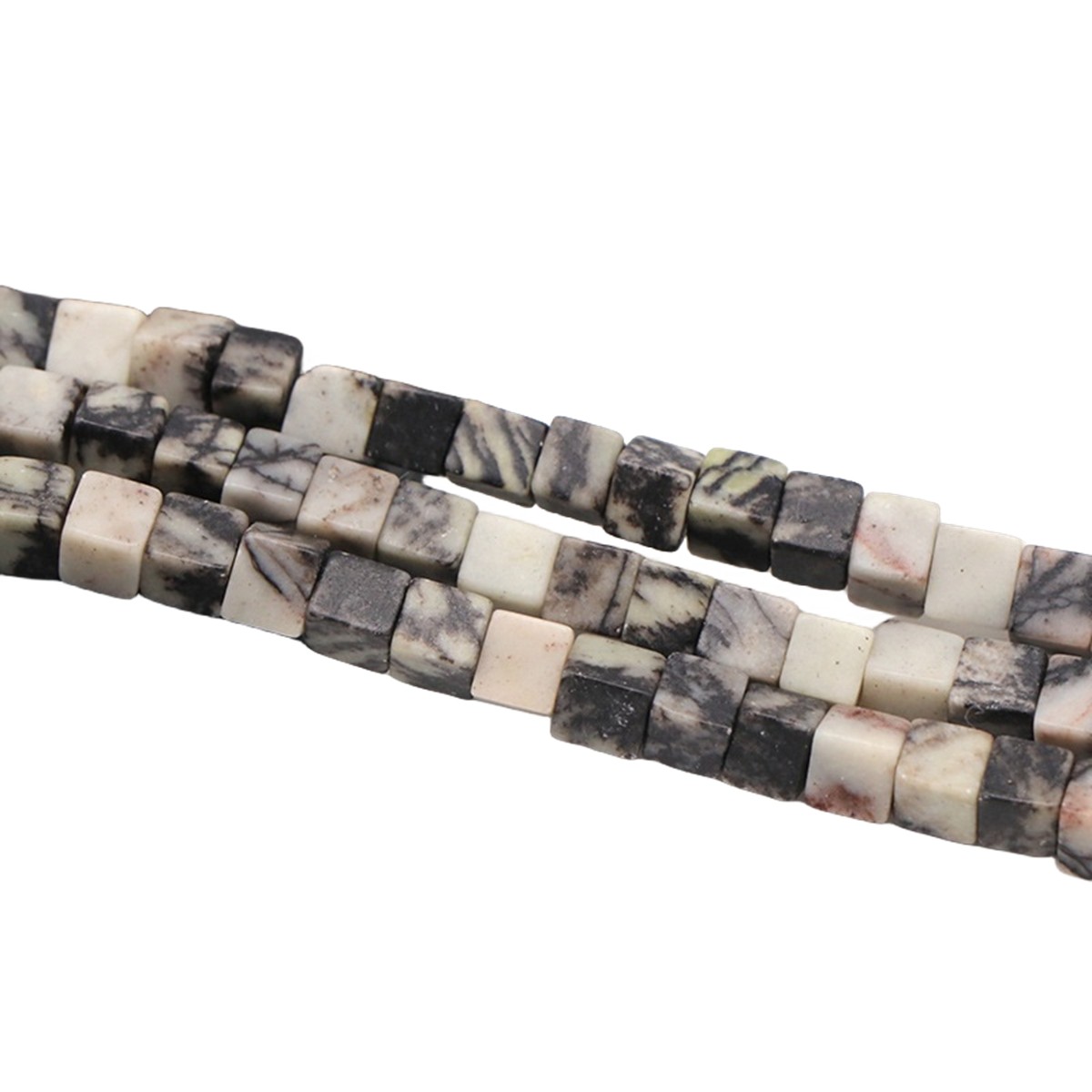 4MM Loose Natural Gemstone Cube Beads for Making Jewelry  (Approx 88PCS/Strand)