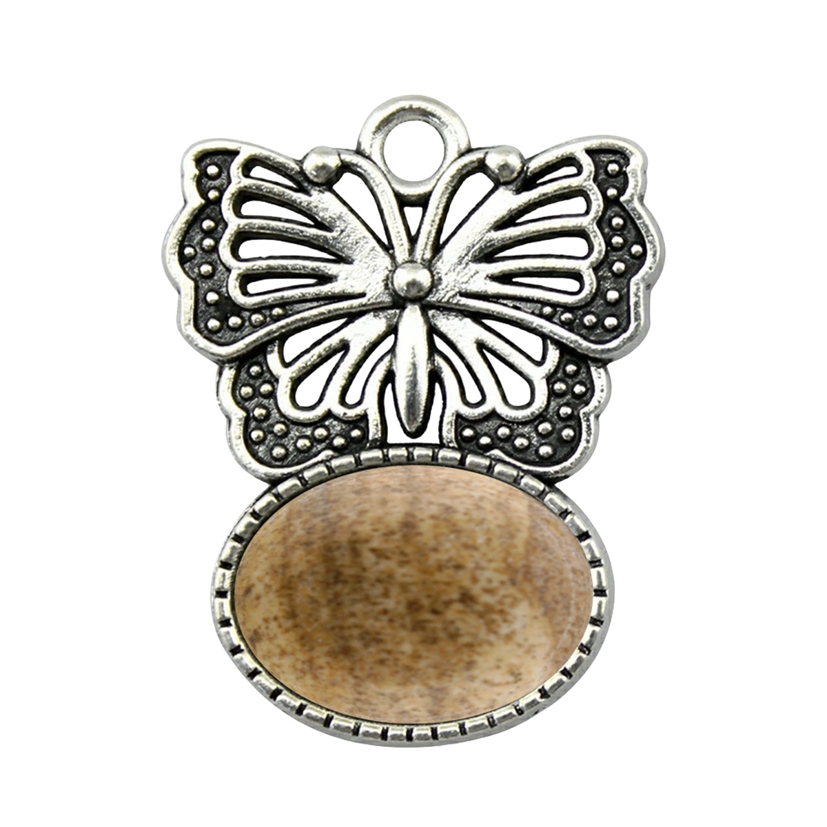 Silver Alloy Butterfly Gemstone Pendant for Making Jewelry with13x18MM Stone Cabs Steering wheel