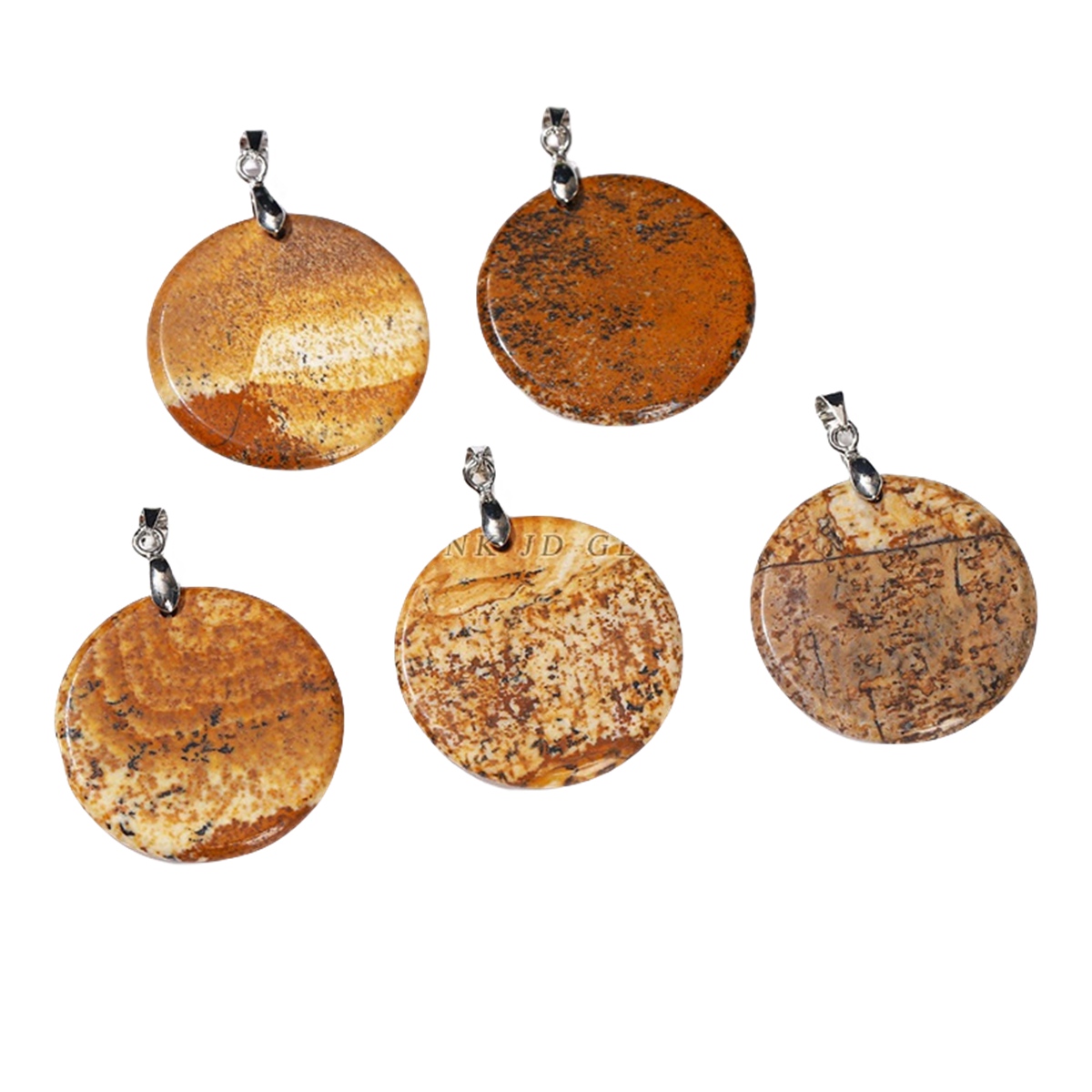 Gemstone Disc Dangle Earrings for Women Healing Chakra Crystal Lucky Circle Donut Coin SE1453S