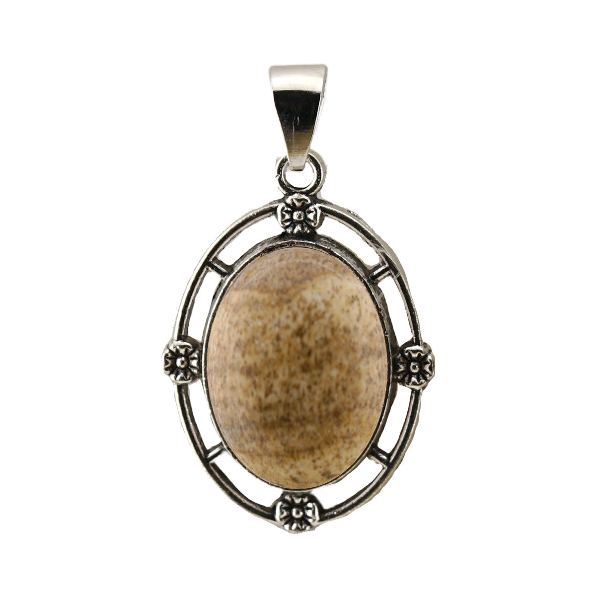 Natural Gemstone Pendant for Making Jewelry with 13x18MM Stone Cabs  Silver Alloy Accessories