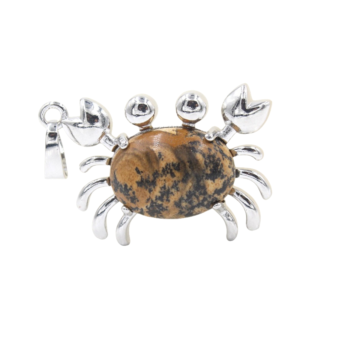 Natural Gemstone Crab Pendant Necklace for Women SN1552S Healing Crystal Protection Animal Jewelry Anniversary Birthday Valentine's Day Gift for Girlfriend Wife Mother