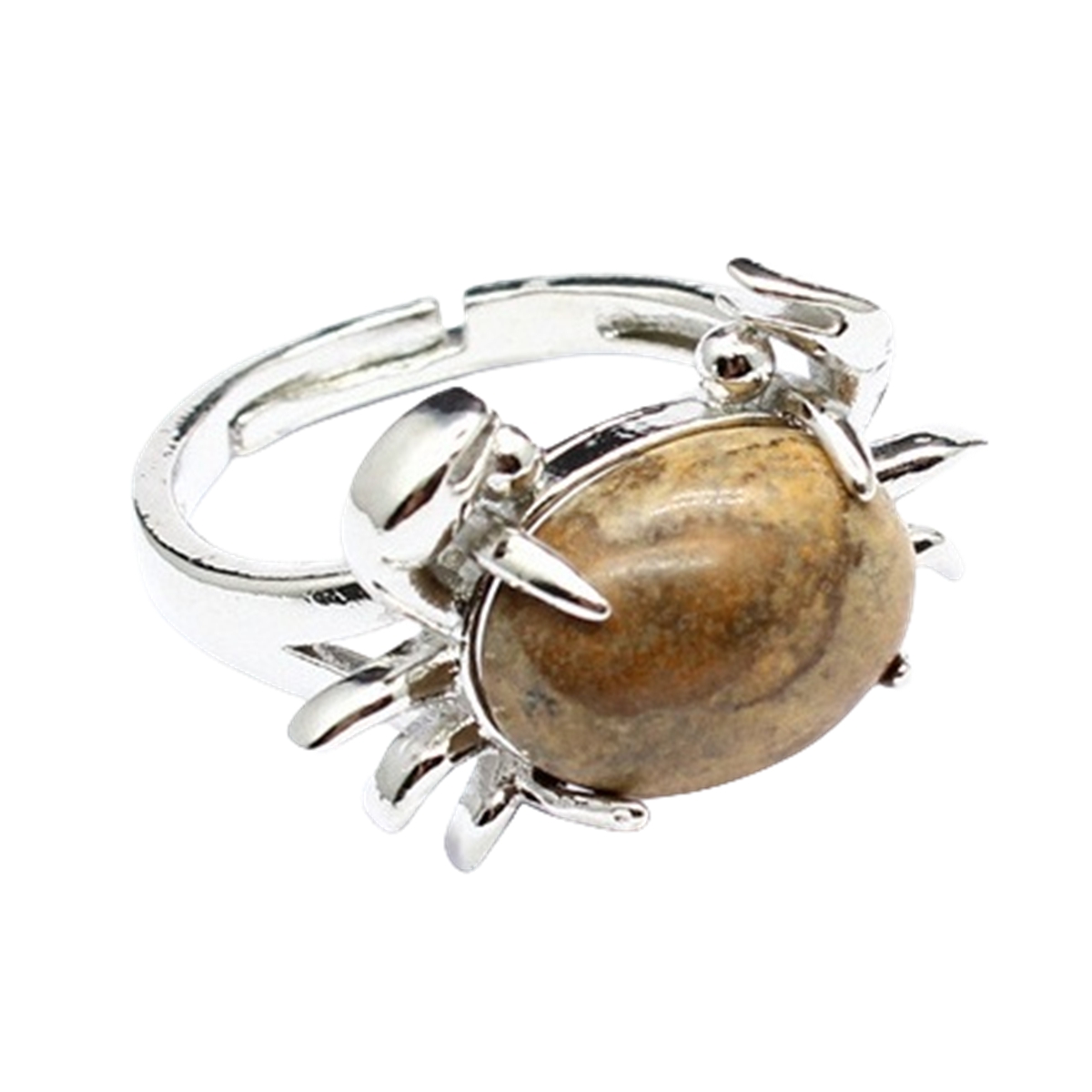 Silver Crab Stone Rings for Women Men Adjustable SR0146S