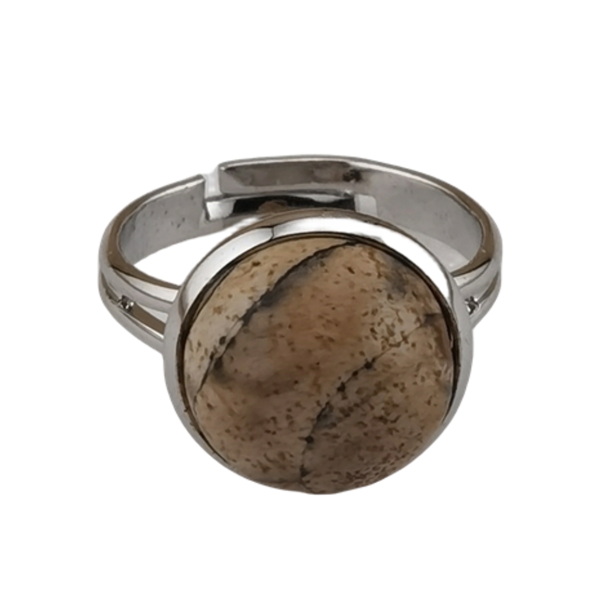 Silver Women 12MM Gemstone Rings Adjustable SR0189S