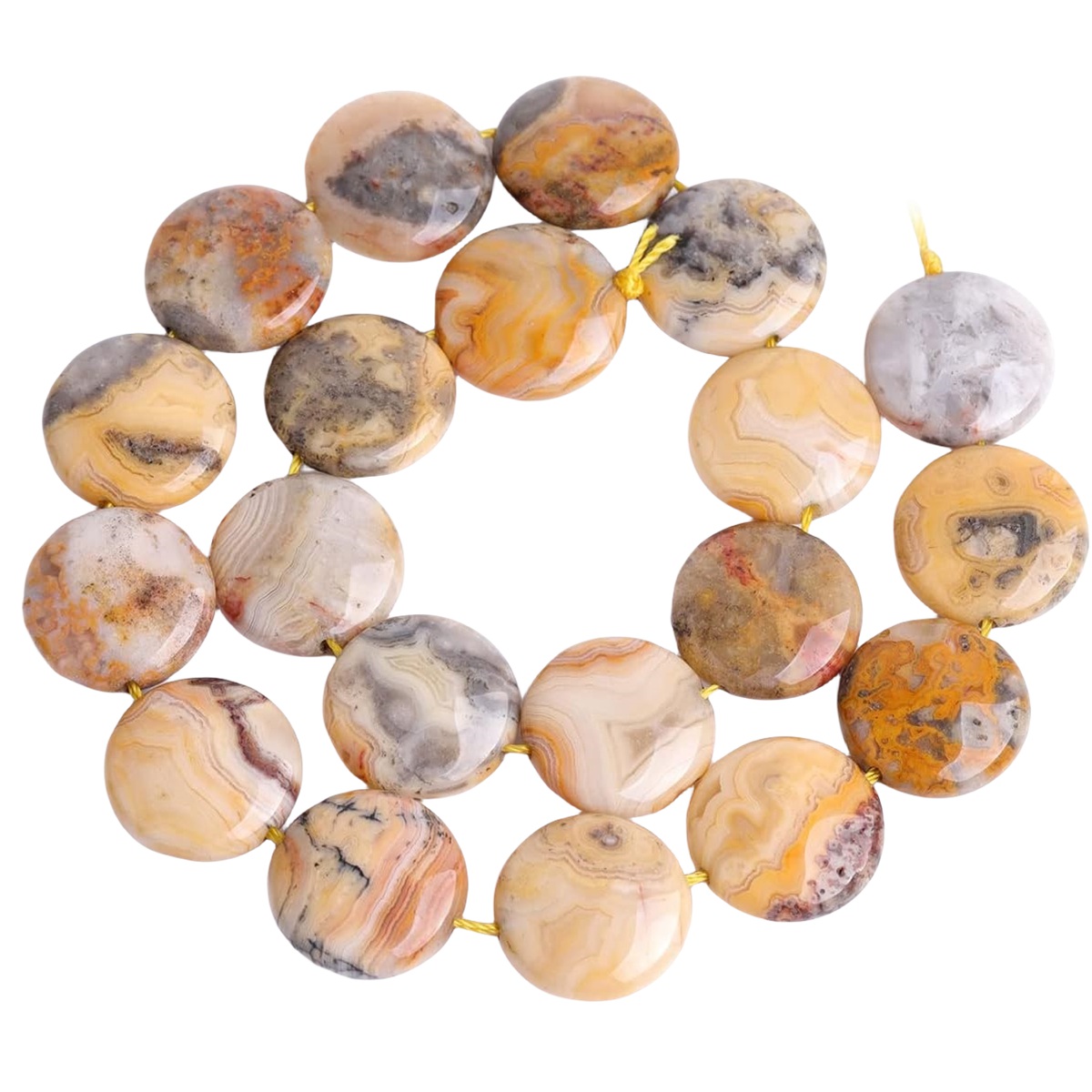 D20X6MM Gemstone Coin Beads for Making Jewelry Natural Stone & Crystal Donut