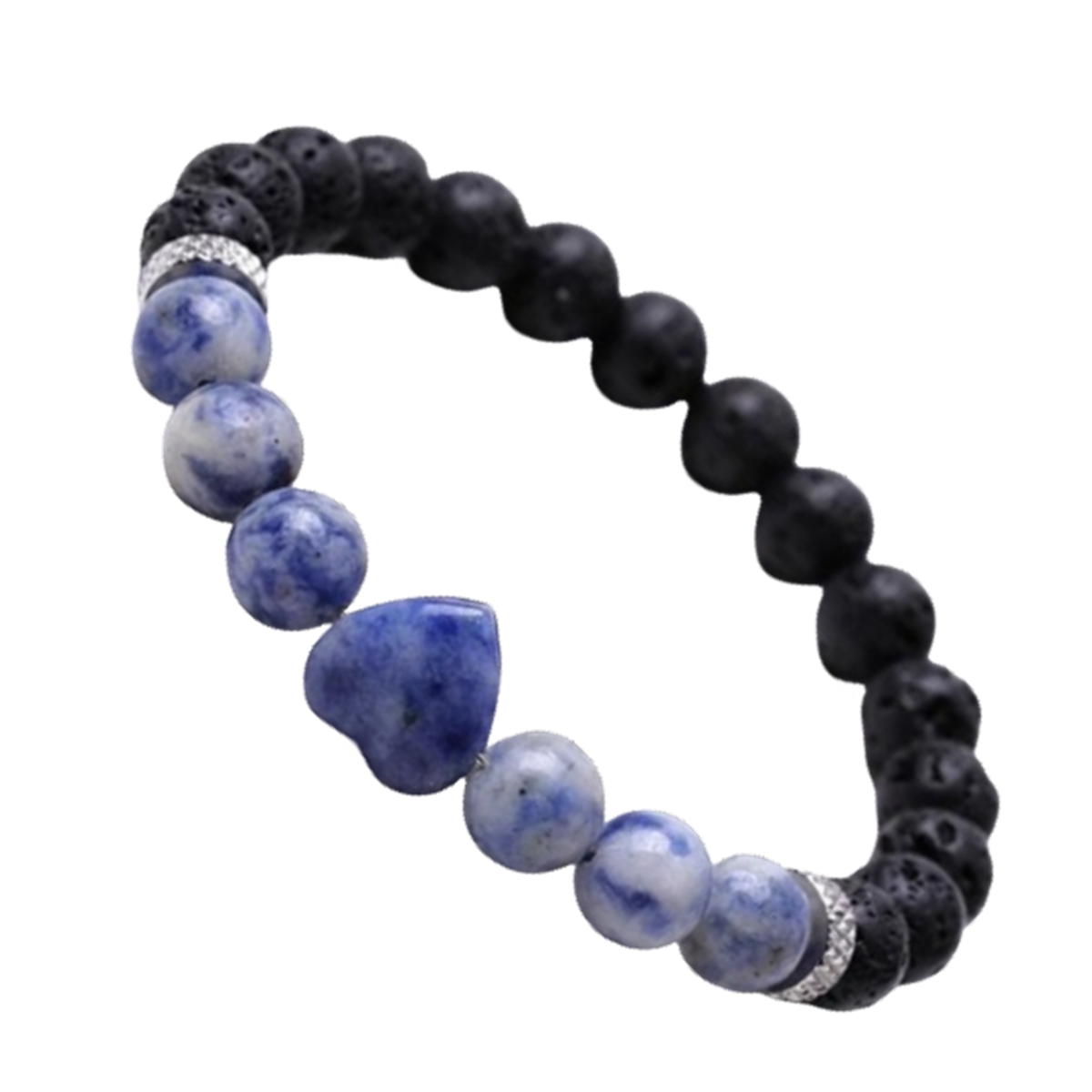 Healing Chakra Heart Stone Bracelet 8mm Beads Stretch Bangle Jewelry for Women