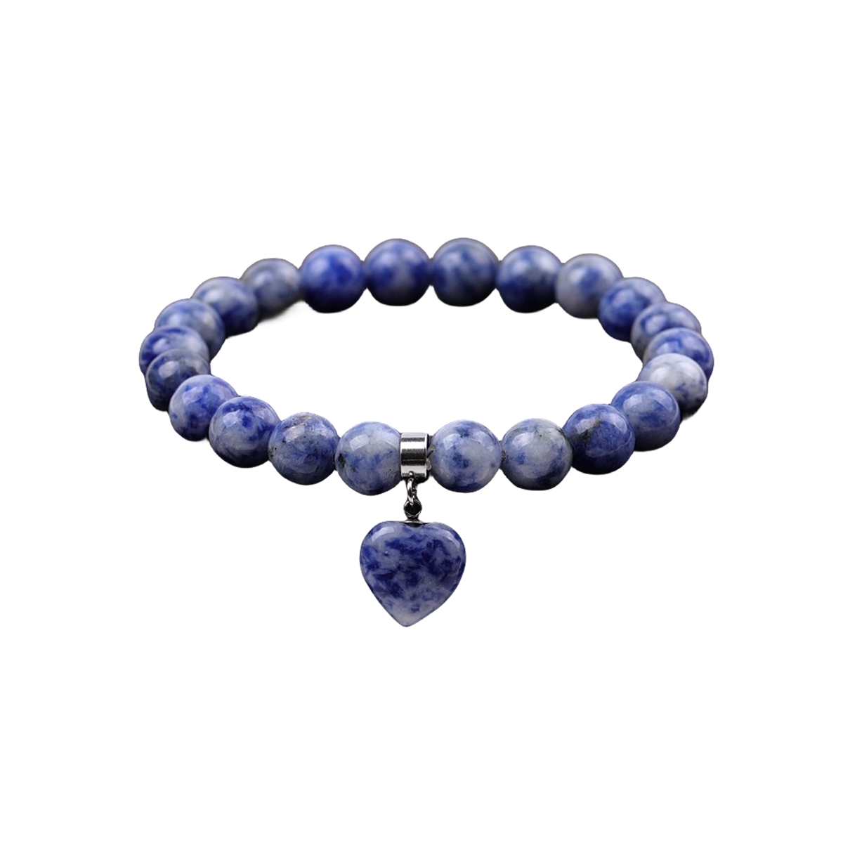 Healing Chakra Heart Stone Bracelet 8mm Beads Stretch Bangle Jewelry for Women