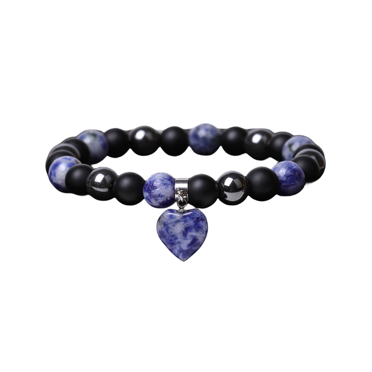 Healing Chakra Heart Stone Bracelet 8mm Beads Stretch Bangle Jewelry for Women