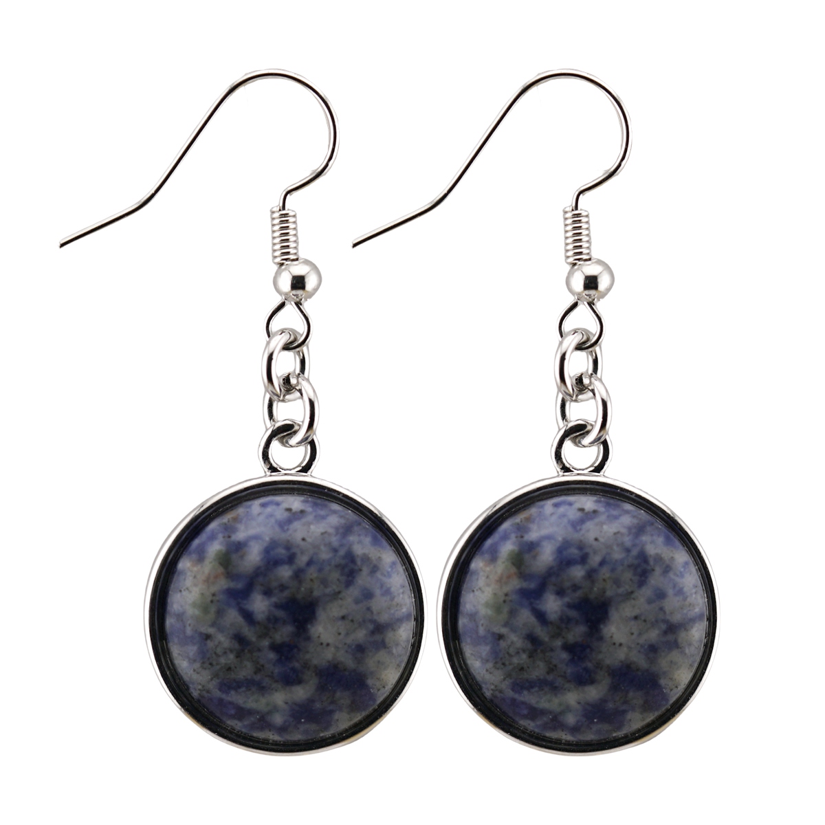 Fashion Disc Gemstone Dangle Earrings for women Girl