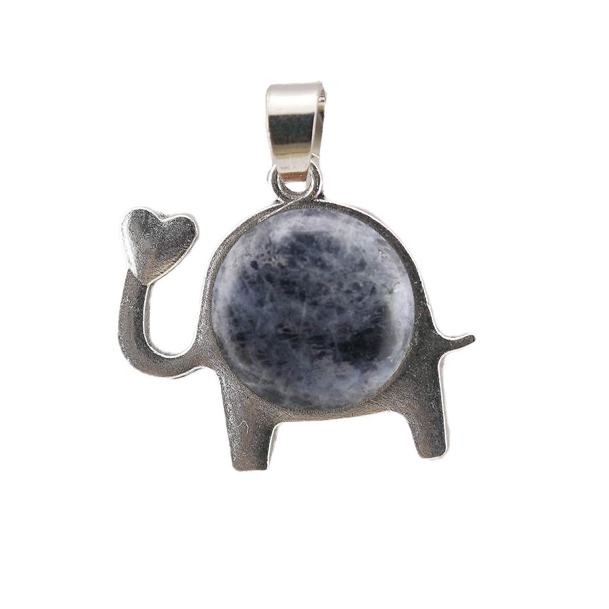 Silver Alloy Elephant Gemstone Pendant for Jewelry Making Necklace Earrings Love Heart 