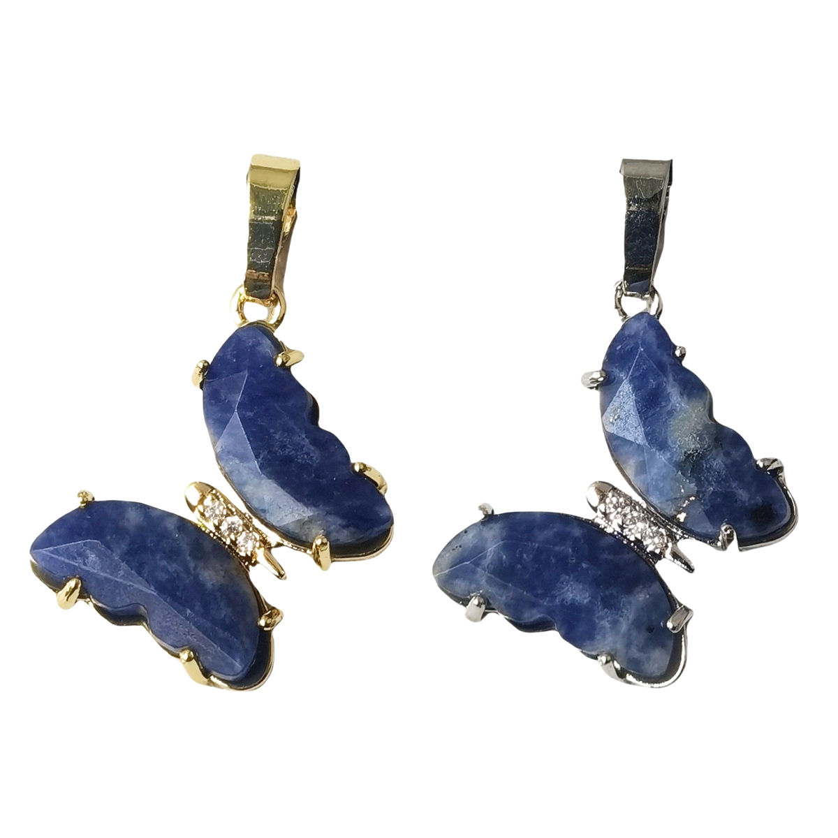 Natural Gemstone Butterfly Pendant for Making Jewelry necklace