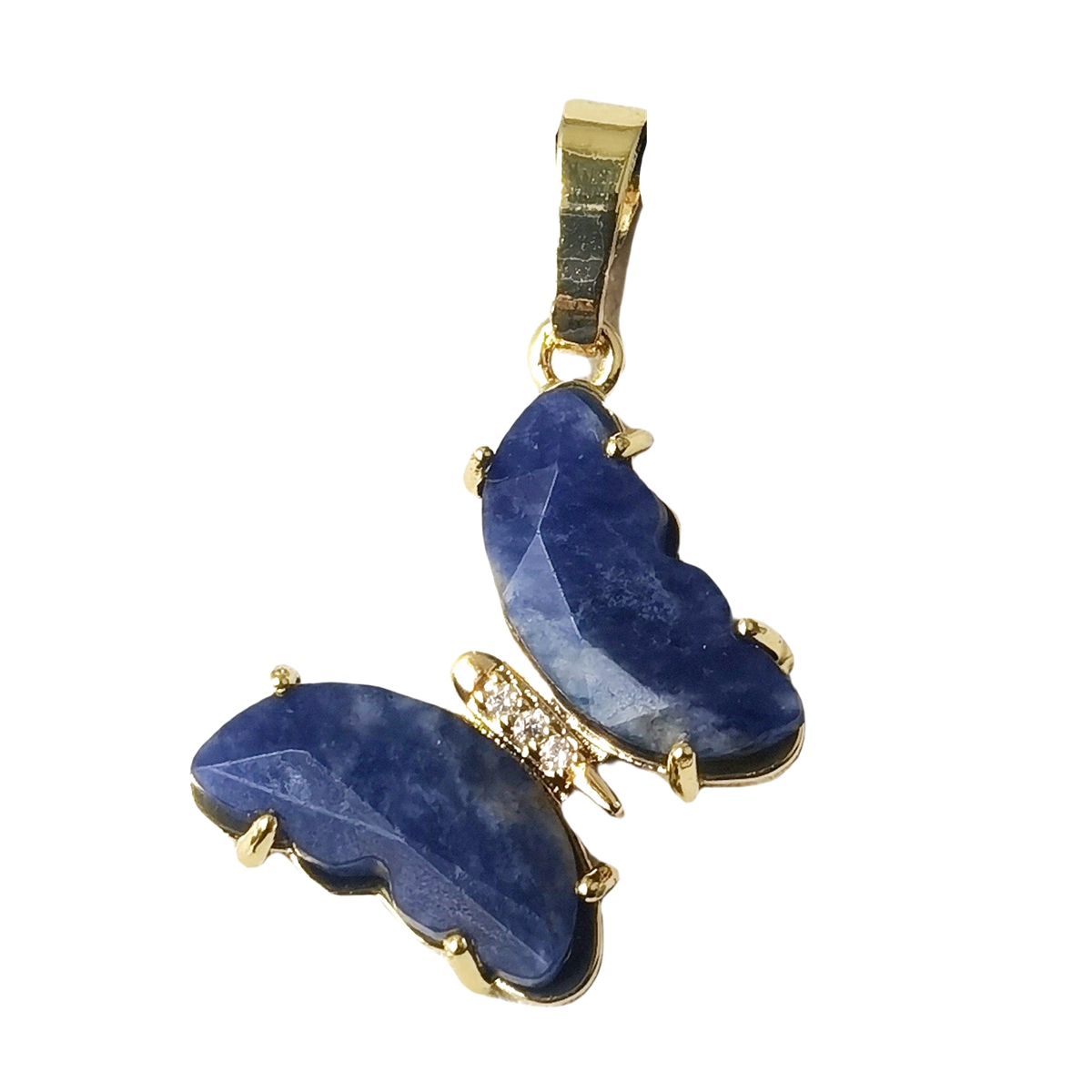 Natural Gemstone Butterfly Pendant for Making Jewelry necklace